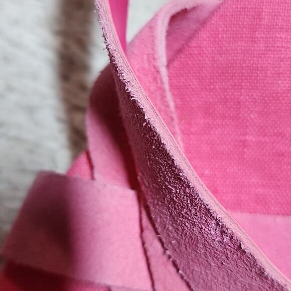 COLE HAAN CRYSTAL WEDGE SANDAL 7MM NEON FUSIA LEATHER ESPADRILLES LADIES 11 NWOB - Picture 16 of 16